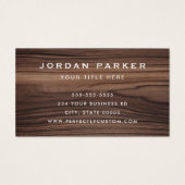 ブラウンエレガントウッド粒子ルックロゴ名刺 (裏面)