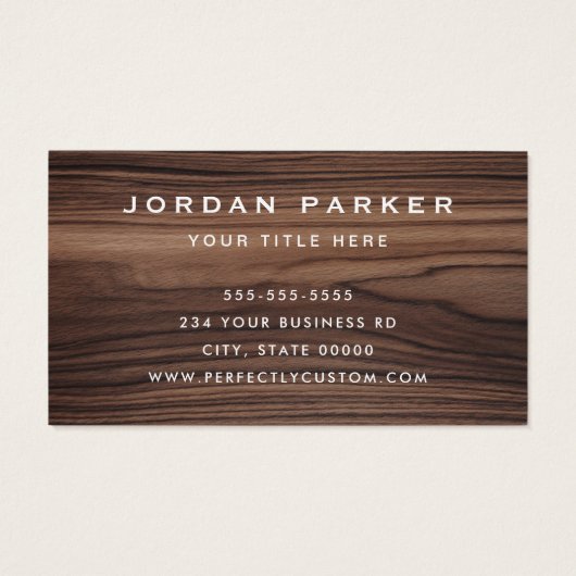 ブラウンエレガントウッド粒子ルックロゴ名刺 (裏面)