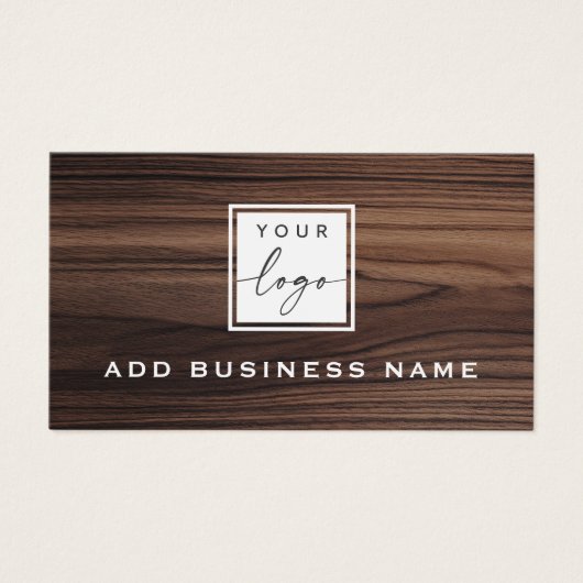 ブラウンエレガントウッド粒子ルックロゴ名刺 (正面)