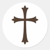 ブラウンエレガントクロスファースト封筒用シール ラウンドシール (正面)