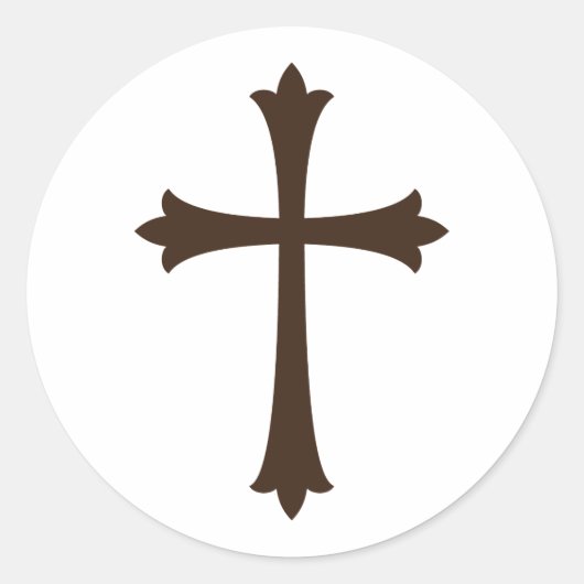 ブラウンエレガントクロスファースト封筒用シール ラウンドシール (正面)