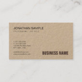 ブラウンエレガントク実在ラフト紙モダンテンプレート 名刺 (裏面)