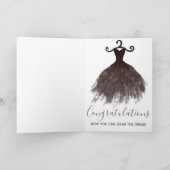 ブラウンエレガントグリッターあなたがドレスグラード衣服することができる カード (内部)