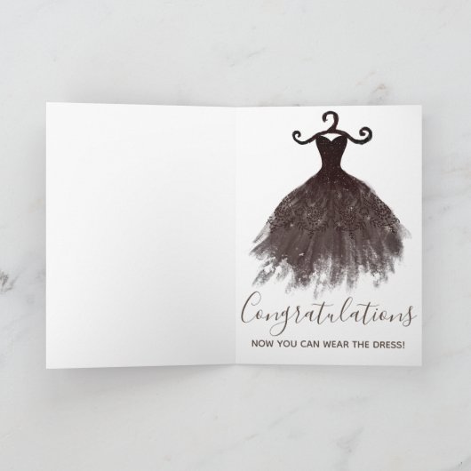 ブラウンエレガントグリッターあなたがドレスグラード衣服することができる カード (内部)