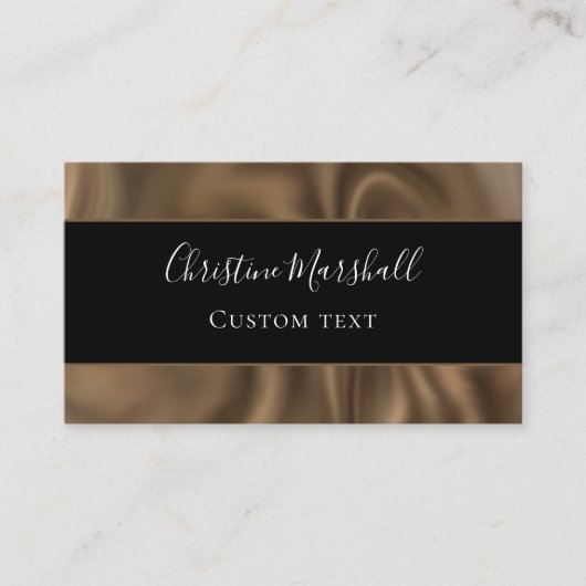 ブラウンエレガントココアサテンカスタムプロフェッショナル 名刺 (正面)