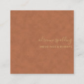 ブラウンエレガントスエードレザーテクスチャプロフェッショナル スクエア名刺 (正面)