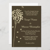 ブラウンエレガントツリー5x7結婚式招待状 招待状 (正面/裏面)