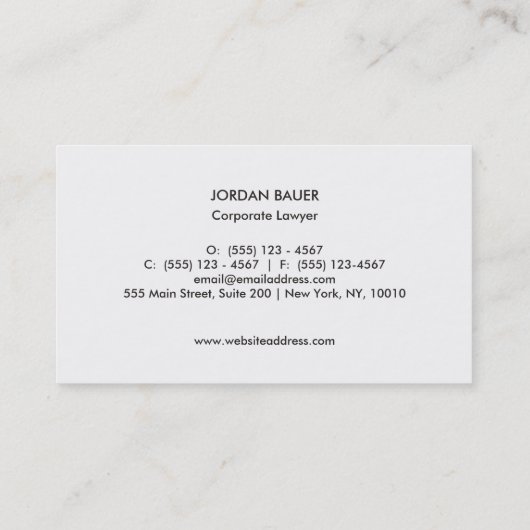 ブラウンエレガントフェイクリネンプロフェッショナル 名刺 (裏面)