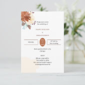 ブラウンエレガントフラワーカスタムウェディング 招待状 (スタンド正面)