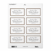 ブラウンエレガントフレームHワインボトルラベル ラベル (フルシート)