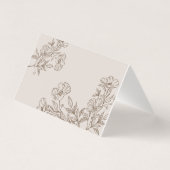 ブラウンエレガントフローラ折り畳み同情カード (裏面)