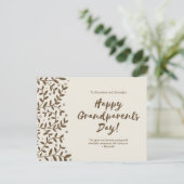 ブラウンエレガントフローラ祖父母の日 シーズンポストカード (スタンド正面)