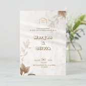 ブラウンエレガントフローラ結婚式招待状 招待状 (スタンド正面)