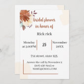 ブラウンエレガントブライダルシャワー 招待状 (正面/裏面)