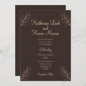 ブラウンエレガントミニマルデザイン 招待状 (正面/裏面)