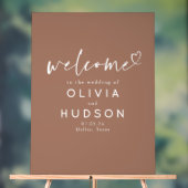 ブラウンエレガントミニマ結婚リスト歓迎 アクリルサイン (ニュートラル)