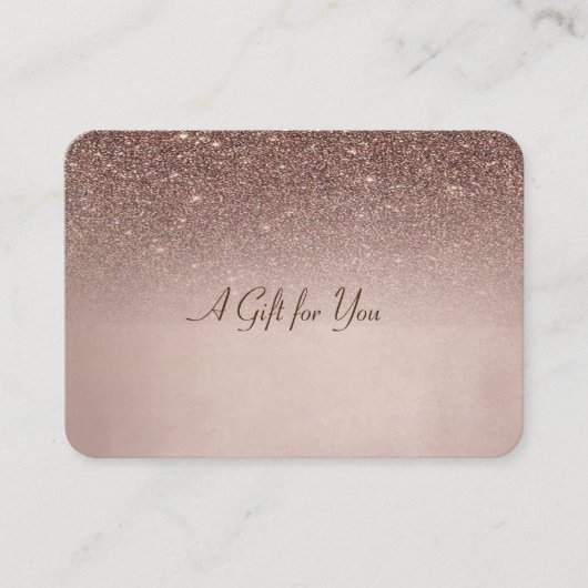 ブラウンエレガントモダングリッターバラ金ゴールド 割引カード (正面)