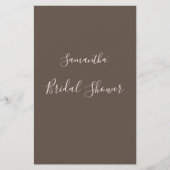 ブラウンエレガントモダンブライダルシャワーゲーム (正面)