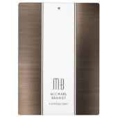 ブラウンエレガントモノグラムのビジネス クリップボード (裏面)