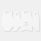 ブラウンエレガントモノグラム結婚式の引き出物 フェイバーボックス (見開き)