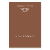 ブラウンエレガントモノグラ結婚ム座席表 テーブルナンバー (正面)