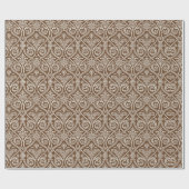 ブラウンエレガントヴィンテージダマスクラッピング紙 ラッピングペーパー (フラット)