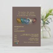 ブラウンエレガント秋インラブシック結婚ズ 招待状 (スタンド正面)