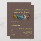 ブラウンエレガント秋インラブシック結婚ズ 招待状 (正面/裏面)