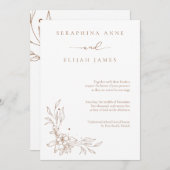 ブラウンエレガント結婚式招待状 招待状 (正面/裏面)