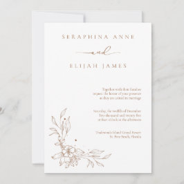 ブラウンエレガント結婚式招待状 招待状