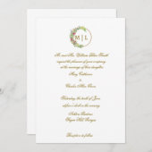 ブラウンエレガント結婚式招待状、記念日 招待状 (正面/裏面)