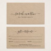 ブラウンエレガント美しいサロンギフト券 (正面&裏面)
