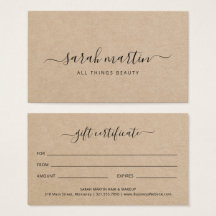 ブラウンエレガント美しいサロンギフト券