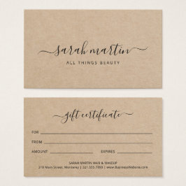ブラウンエレガント美しいサロンギフト券