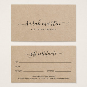 ブラウンエレガント美しいサロンギフト券