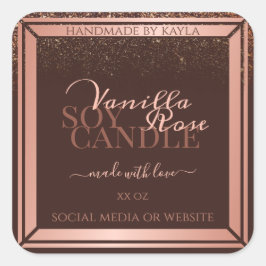 ブラウンエレガント製品の包装ラベルバラ金ゴールド スクエアシール