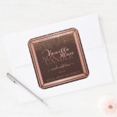 ブラウンエレガント製品の包装ラベルバラ金ゴールド スクエアシール (封筒)