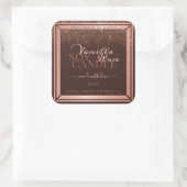 ブラウンエレガント製品の包装ラベルバラ金ゴールド スクエアシール (バッグ)