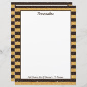 ブラウンエレガント金ゴールドグリッタースパークルパーソナライズされた (正面/裏面)