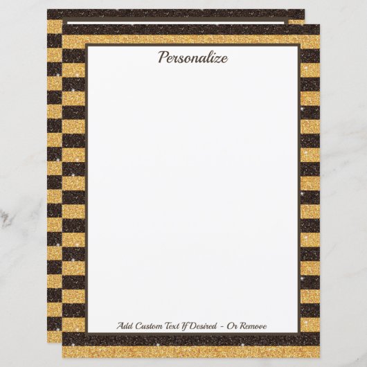 ブラウンエレガント金ゴールドグリッタースパークルパーソナライズされた (正面/裏面)