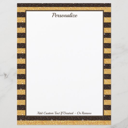 ブラウンエレガント金ゴールドグリッタースパークルパーソナライズされた (正面)