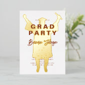 ブラウンエレガント金ゴールド卒業パーティー 箔招待状 (立ち正面)