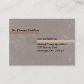 ブラウンエレガント、タン、金ゴールドカラーの博士デザイン 名刺 (正面)