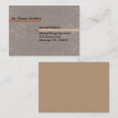 ブラウンエレガント、タン、金ゴールドカラーの博士デザイン 名刺 (正面/裏面)