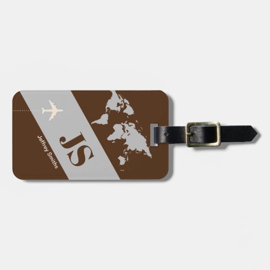 ブラウンエレガント&モダンエアロトラベル ラゲッジタグ (正面横)