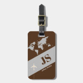 ブラウンエレガント&モダンエアロトラベル ラゲッジタグ (正面縦)