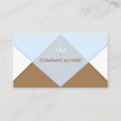 ブラウンエレガント、ライトブルー、ホワイトブランド 名刺 (正面)