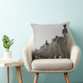 ブラウンエレファントサーカスパレード行進スクエア クッション (椅子)