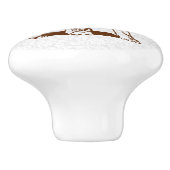 ブラウンエレファントラインスケッチ セラミックノブ (側面)