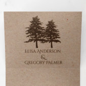 ブラウンエンボスの木のクラフト紙冬の結婚式 三つ折り招待状 (内部最初)